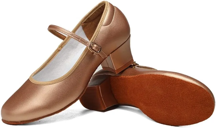Character Shoes for Women Dance Shoes Low Heel Salsa Ballroom Tango Latin Flamenco Performance with Arch Support Dance Heels