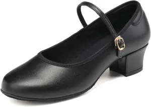 Character Shoes for Women Dance Shoes Low Heel Salsa Ballroom Tango Latin Flamenco Performance with Arch Support Dance Heels