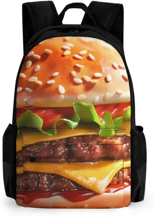 Cheeseburger Fast Food Pattern Laptop Backpack for Men Women Shoulder Bag Business Work Bag Travel Casual Daypacks