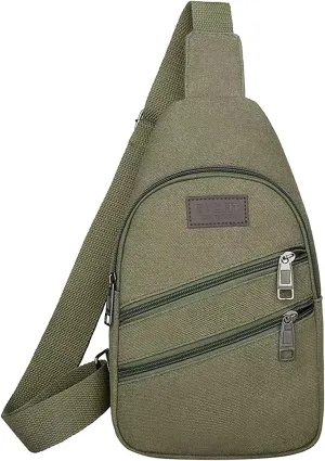 Chest Bag Daypack Fanny Pack 2025 Men's New Casual Solid Color Simple One Shoulder Messenger Bag