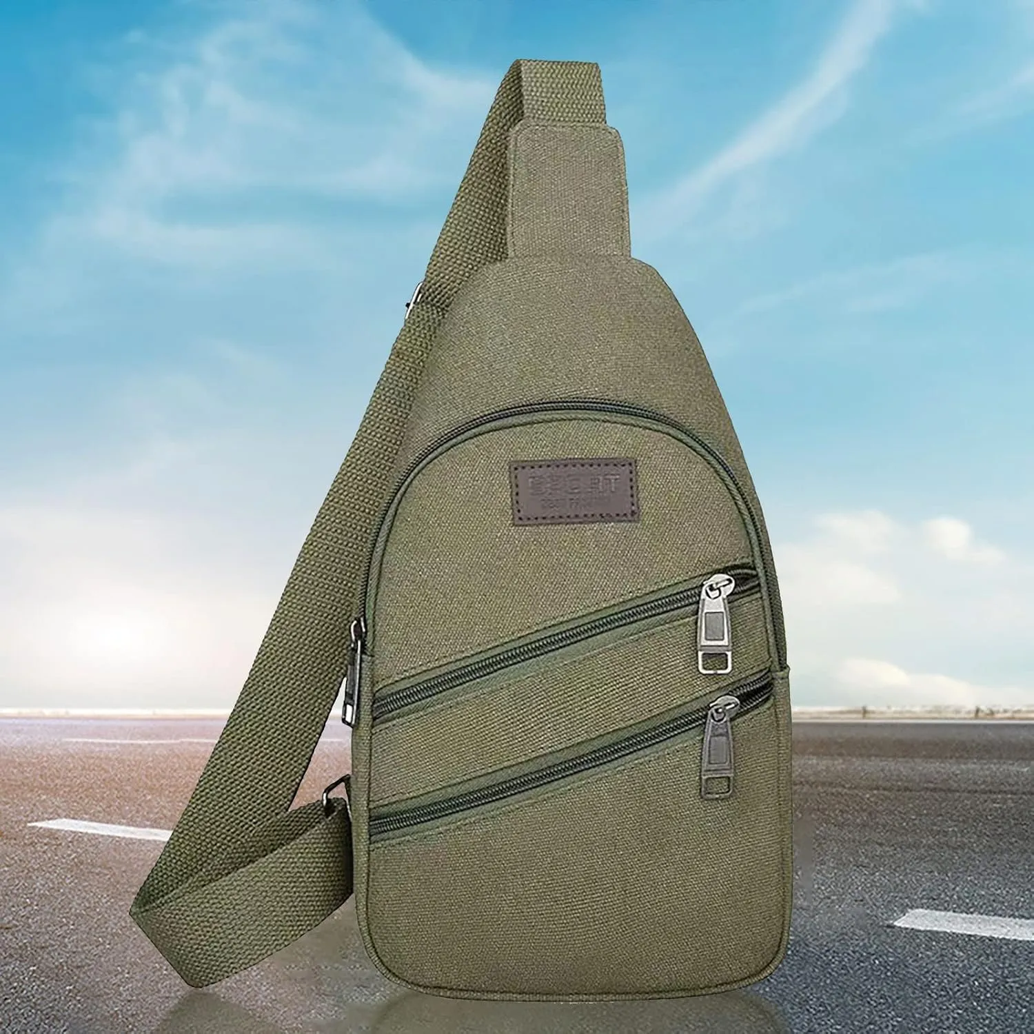 Chest Bag Daypack Fanny Pack 2025 Men's New Casual Solid Color Simple One Shoulder Messenger Bag