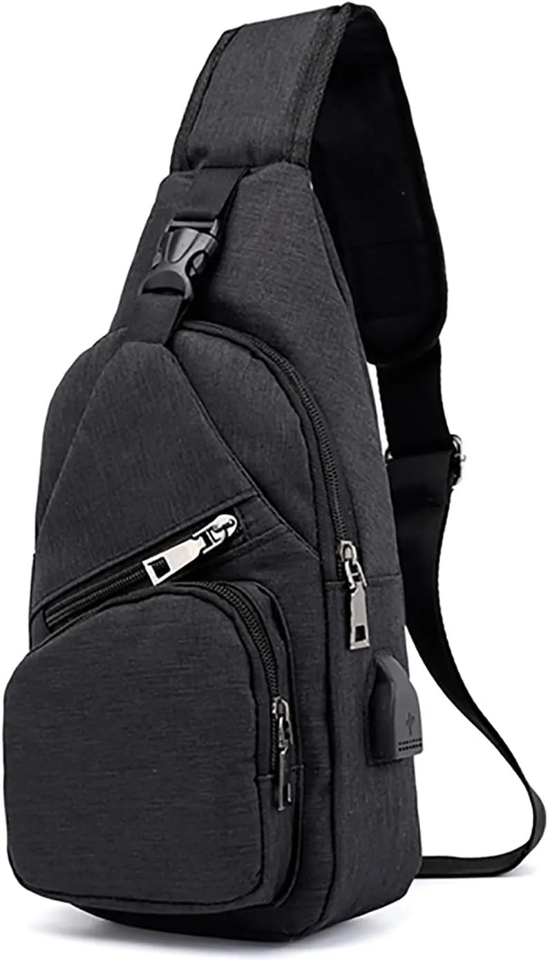 Chest Bag Daypack Fanny Pack Sling Bag For Men Women Shoulder Backpack Chest Bags Crossbody Daypack With USB