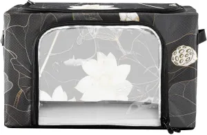 CHIFIGNO Golden Lotus Dark Garment Bags for Storage, Waterproof Polyester Fabric, 43 x 29 x 25.5 Cm for Clothes, Toys