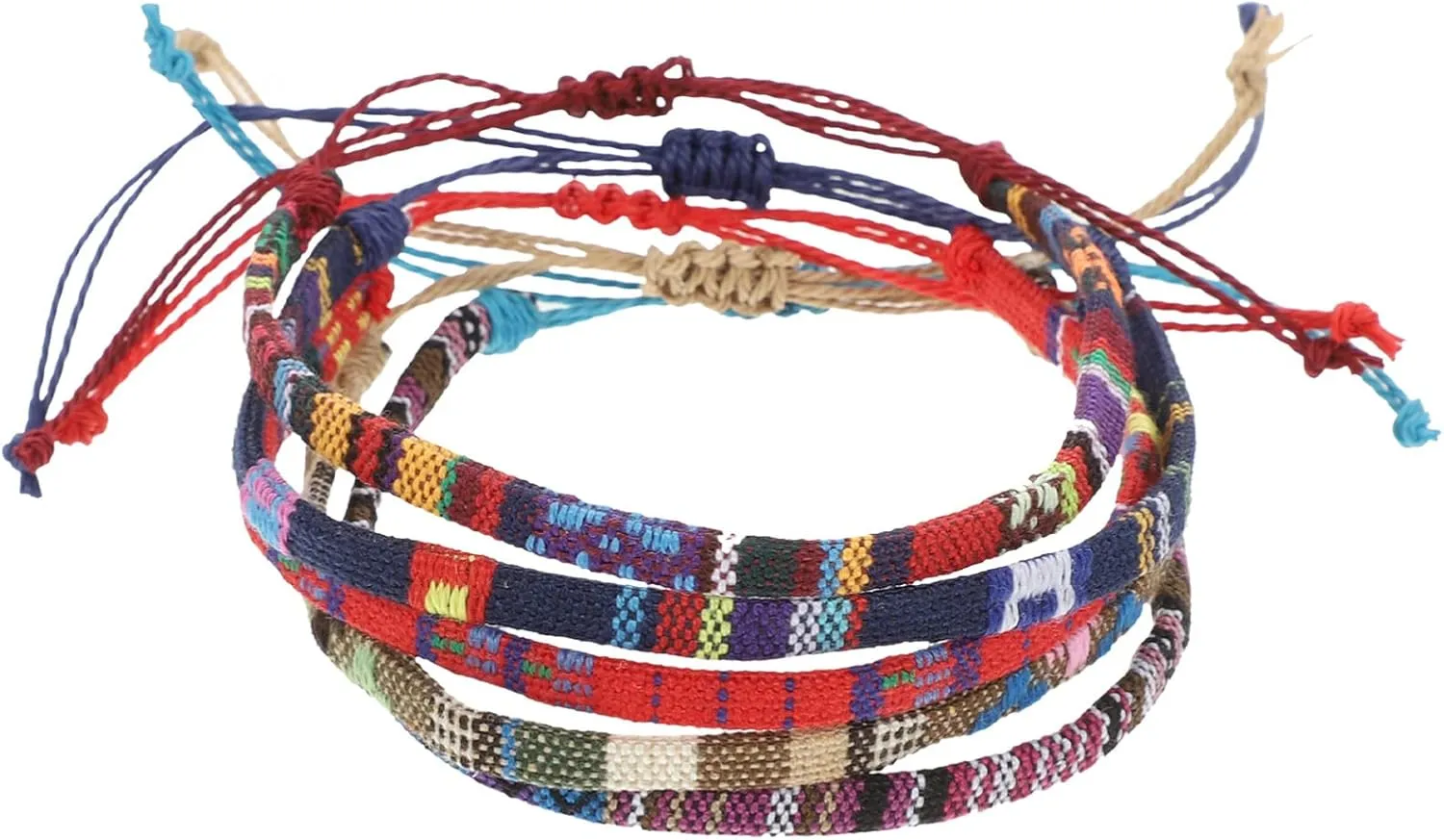 COHEALI 5pcs Braided Bracelets Mom Daughter Charm Stretchy String Anklets for Women