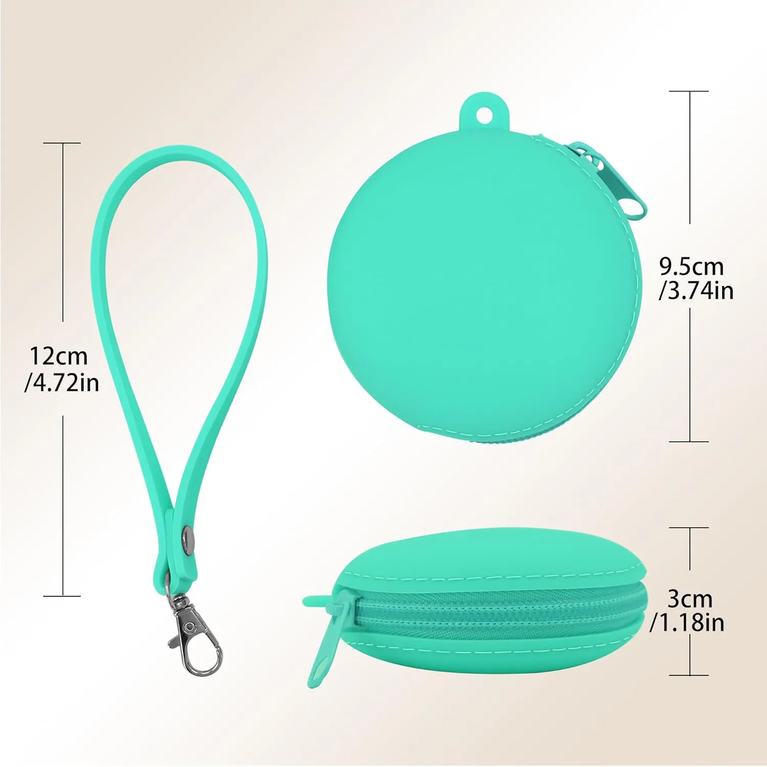 Coin Purse for Women  Silicone Coin Pouch with Keychain Wristlet for Coins, Keys, Lipstick, and Earphones  Mini Cute Change Purse, Coin Purse & Pouch for Daily Life, Travel, Party (Tiffany)