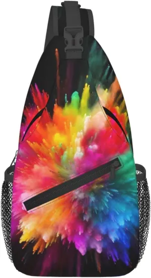 color explosion Sling Backpack Cross Chest Bag Travel Crossbody Bags for Men Women Fashion Daypack