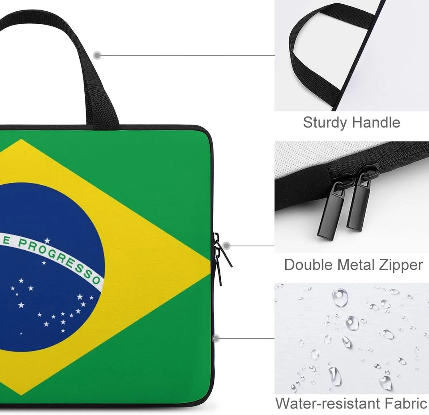 Comoros Flag Laptop Case 15-15.6 Inch, Durable Slim Sleeve with Handle for Notebook