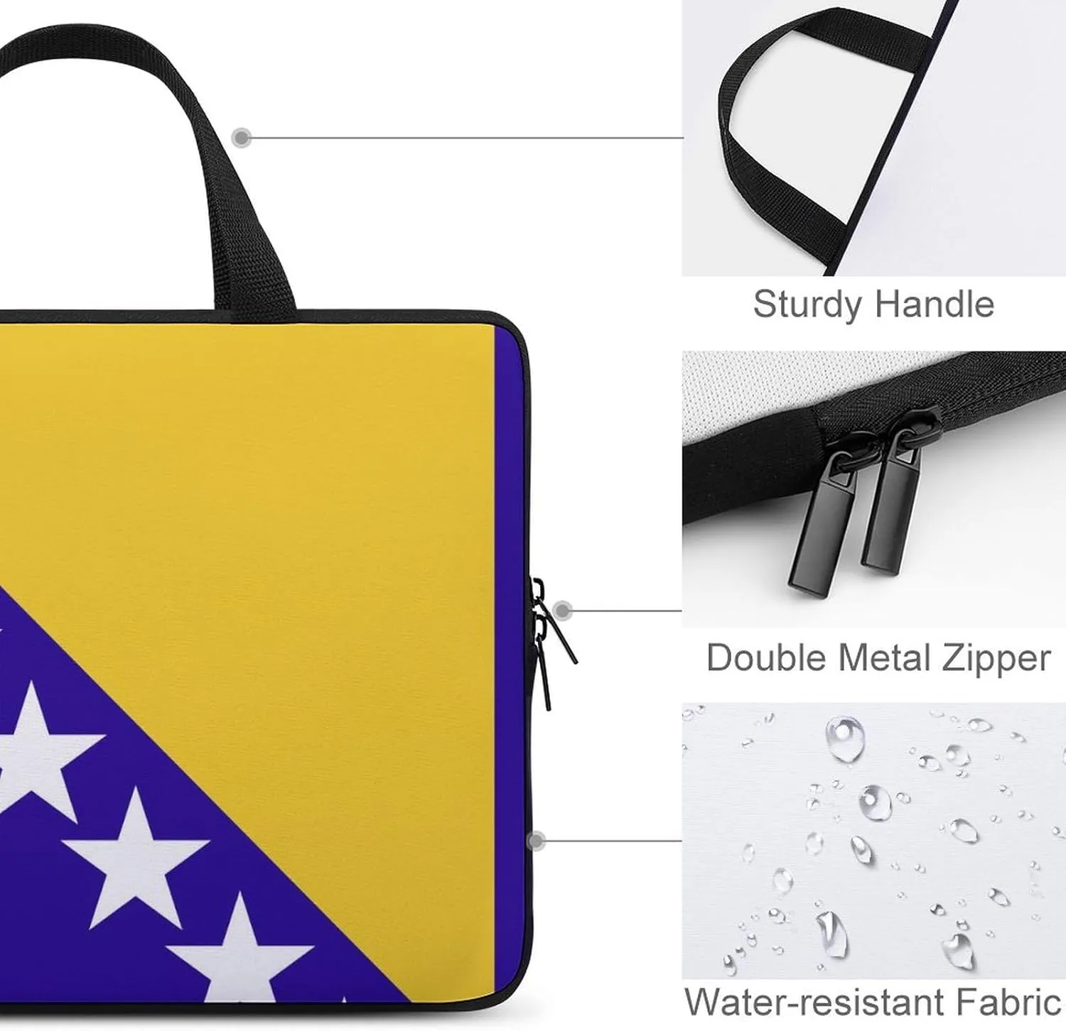 Comoros Flag Laptop Case 15-15.6 Inch, Durable Slim Sleeve with Handle for Notebook