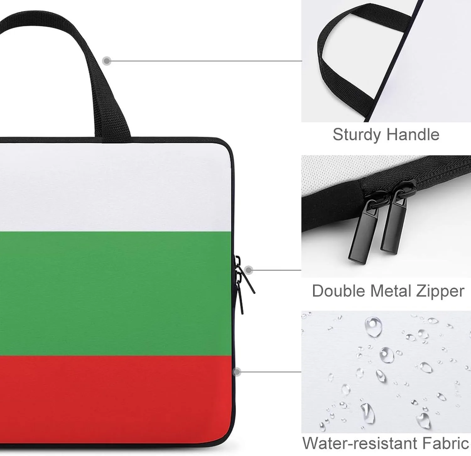 Comoros Flag Laptop Case 15-15.6 Inch, Durable Slim Sleeve with Handle for Notebook
