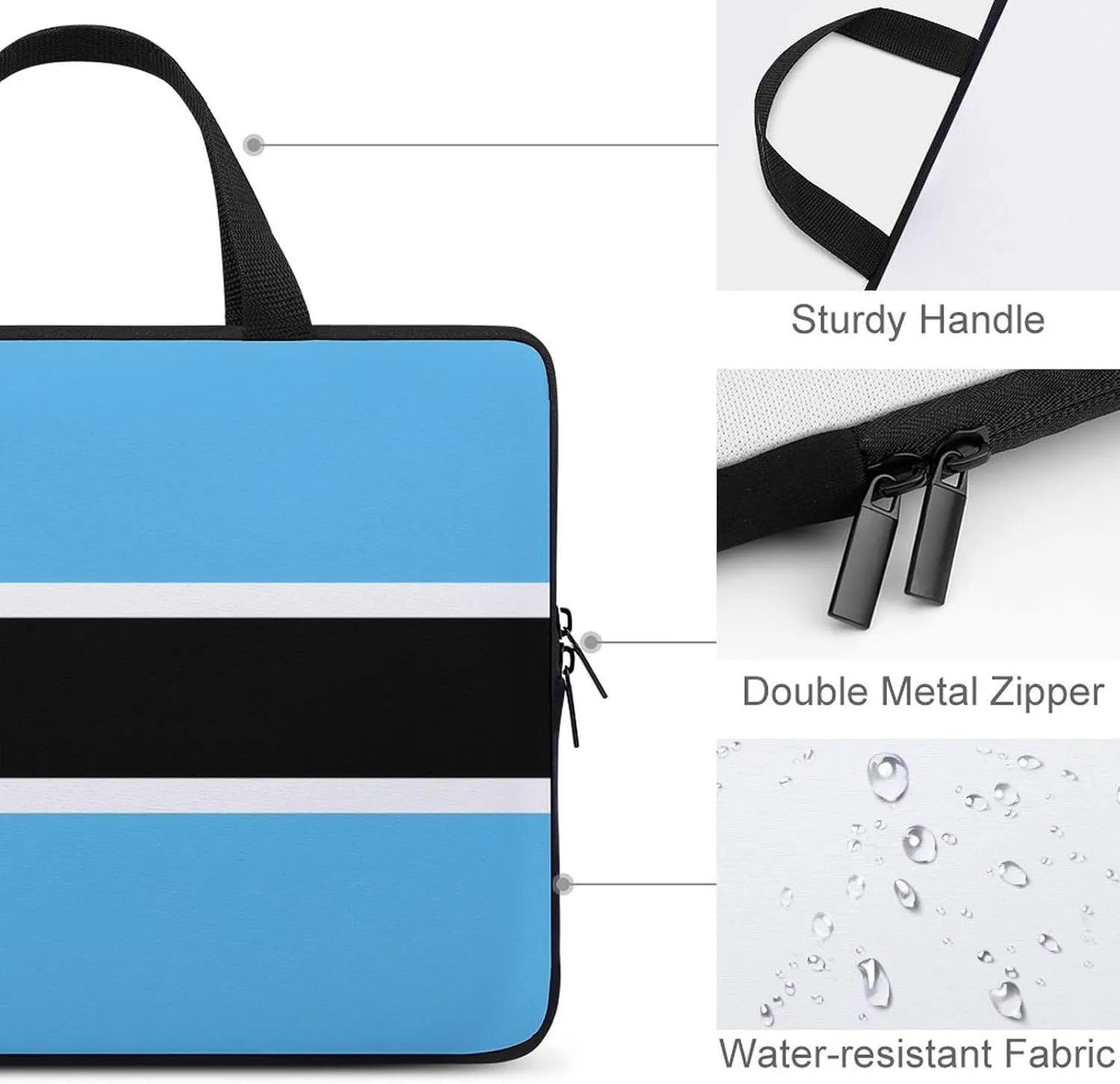 Comoros Flag Laptop Case 15-15.6 Inch, Durable Slim Sleeve with Handle for Notebook