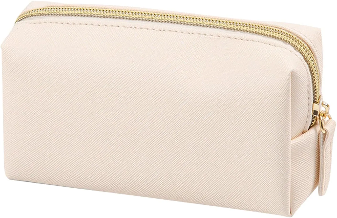 Cute Makeup Bag with Zipper 6.4*3.2 Inch Pu Leather Waterproof Portable Pouch Open Flat Toiletry Bags for Traveling Small Cosmetic Bag for Purse for Women Wife Girlfriend Valentines Day Gifts