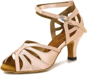 Dance Shoes for Women Low Heel Ballroom Dance Shoes Salsa Latin Practice Dancing Shoes Cuban Heels 1.5 inch