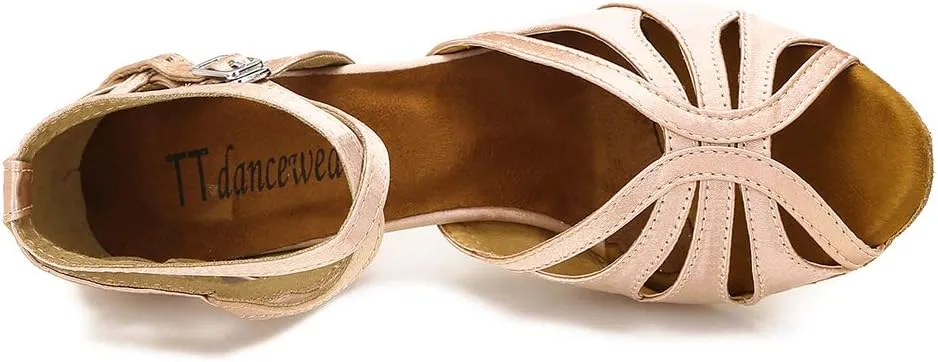 Dance Shoes for Women Low Heel Ballroom Dance Shoes Salsa Latin Practice Dancing Shoes Cuban Heels 1.5 inch