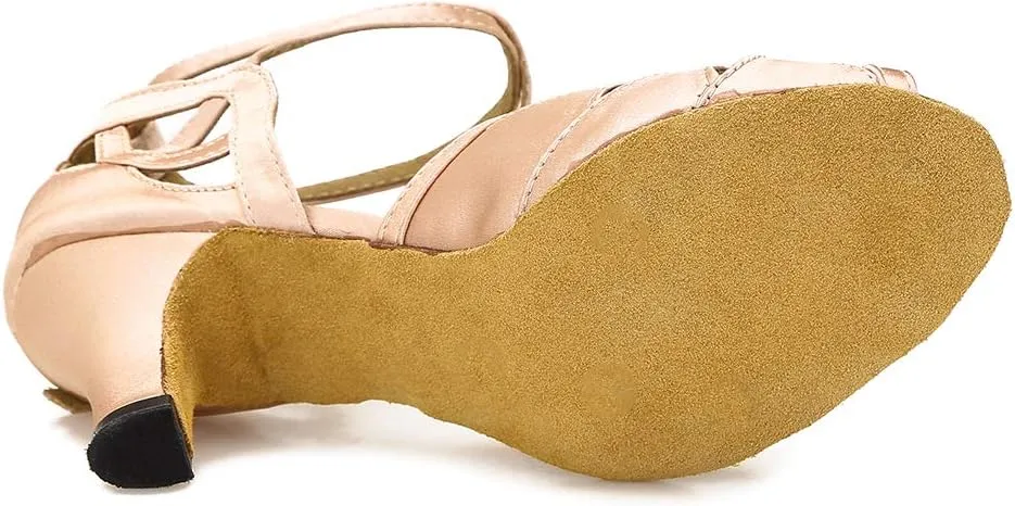 Dance Shoes for Women Low Heel Ballroom Dance Shoes Salsa Latin Practice Dancing Shoes Cuban Heels 1.5 inch