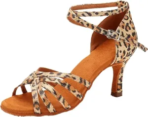 Dancing Shoes For Woman Professional Heel 7cm/5cm Satin Without Knot Salsa Tango Ballroom Latin Dance Shoes Woman