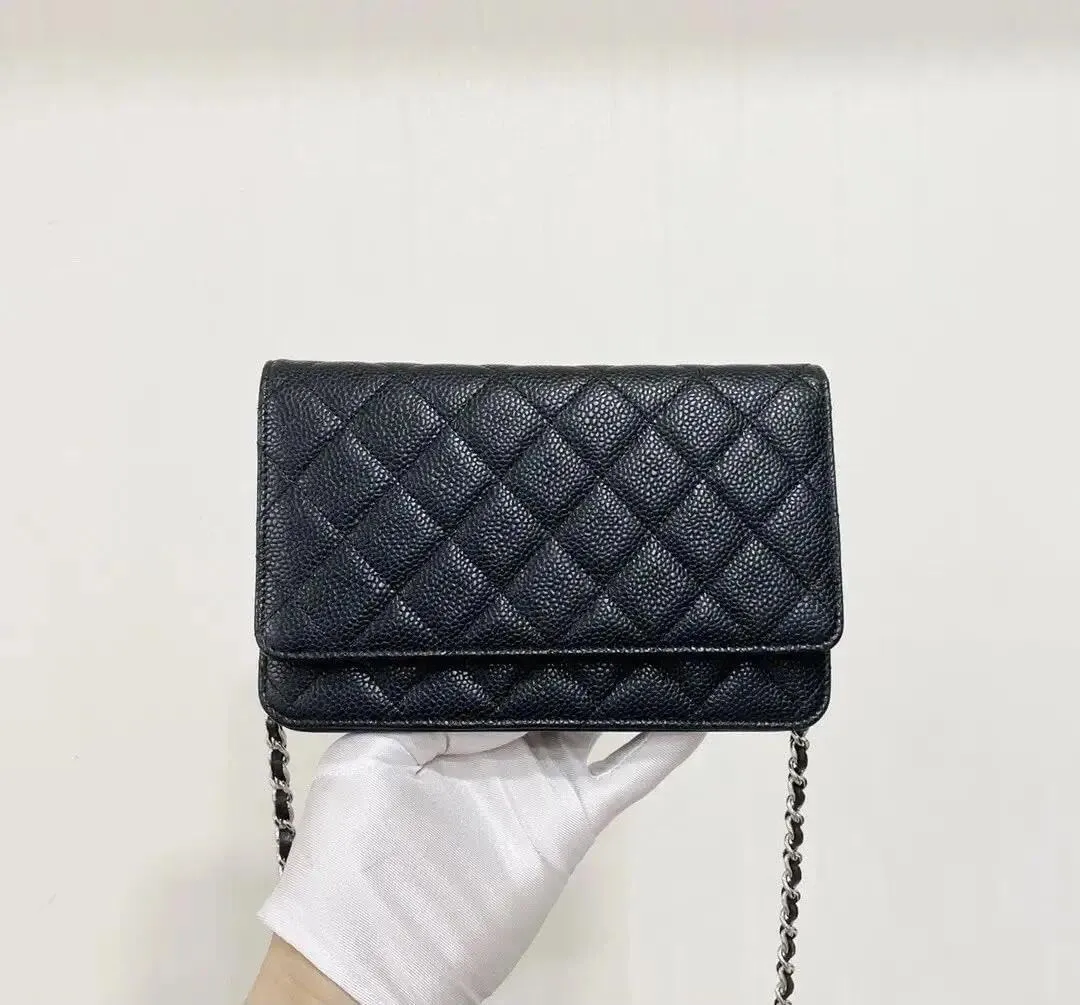 Designer Womens Chain Wallet - Classic Mini Sheepskin Coin Purse, Luxury Leather Clutch with Gift Box, for Daily Use & Gifts