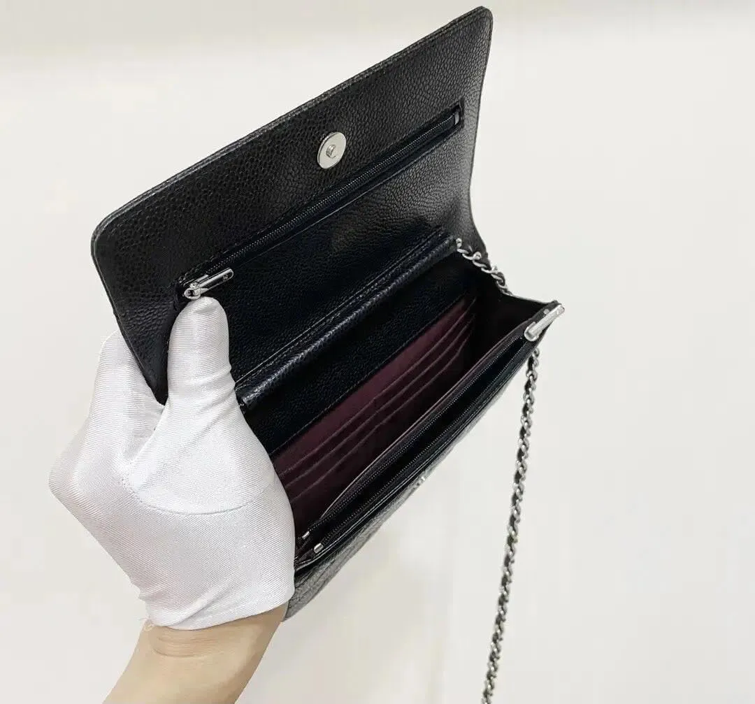 Designer Womens Chain Wallet - Classic Mini Sheepskin Coin Purse, Luxury Leather Clutch with Gift Box, for Daily Use & Gifts