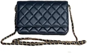 Designer Womens Chain Wallet - Classic Mini Sheepskin Coin Purse, Luxury Leather Clutch with Gift Box, for Daily Use & Gifts