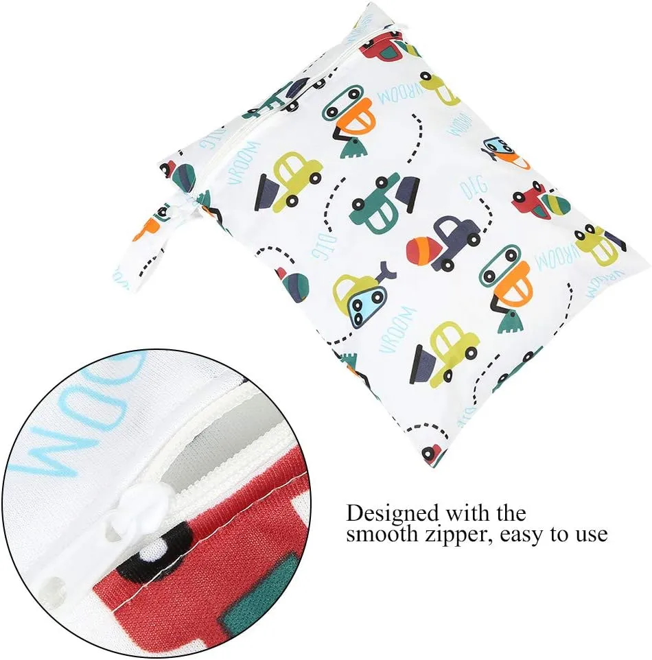 Diaper Bag Organizer, Portable Baby Diaper Nappy Storage Bag with Zipper Reusable Bag Baby Diaper Bag Diaper Bag Organizing Pouches for Travel (blue car)