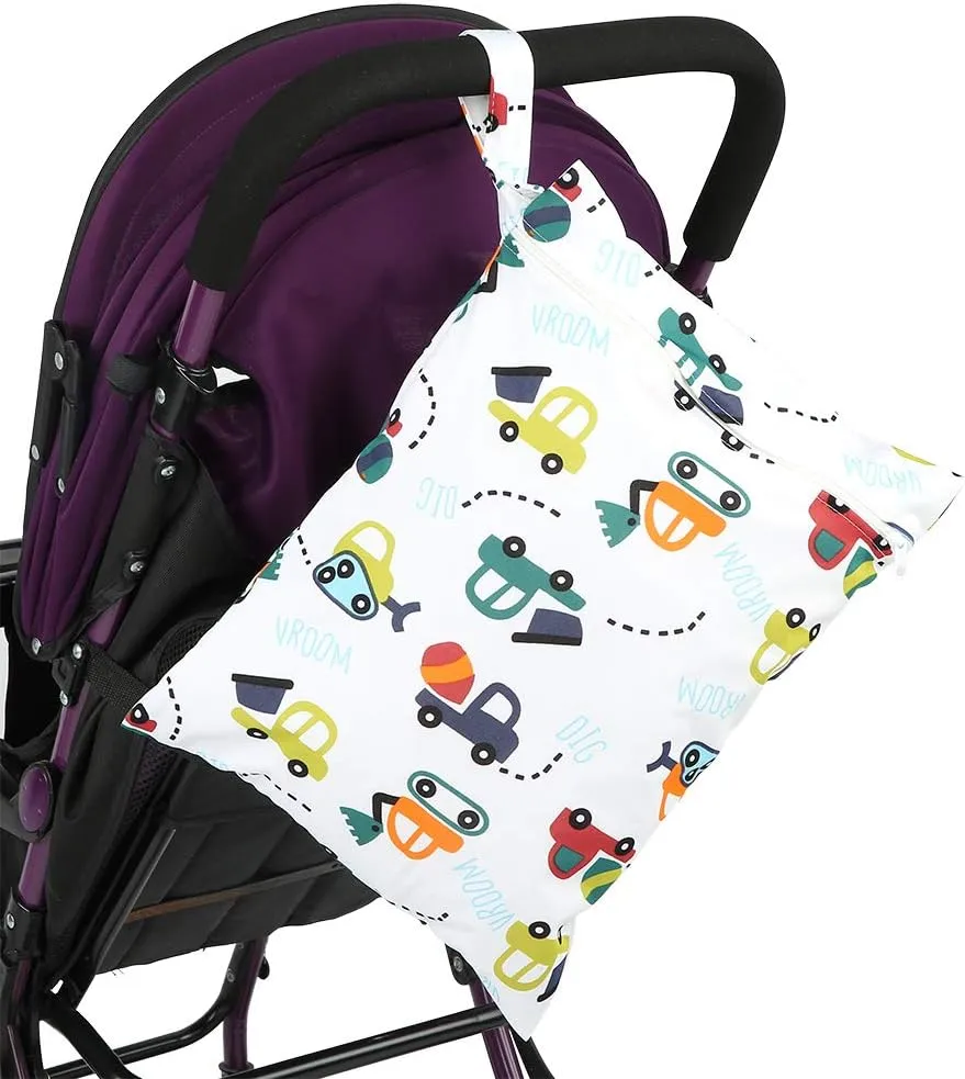 Diaper Bag Organizer, Portable Baby Diaper Nappy Storage Bag with Zipper Reusable Bag Baby Diaper Bag Diaper Bag Organizing Pouches for Travel (blue car)
