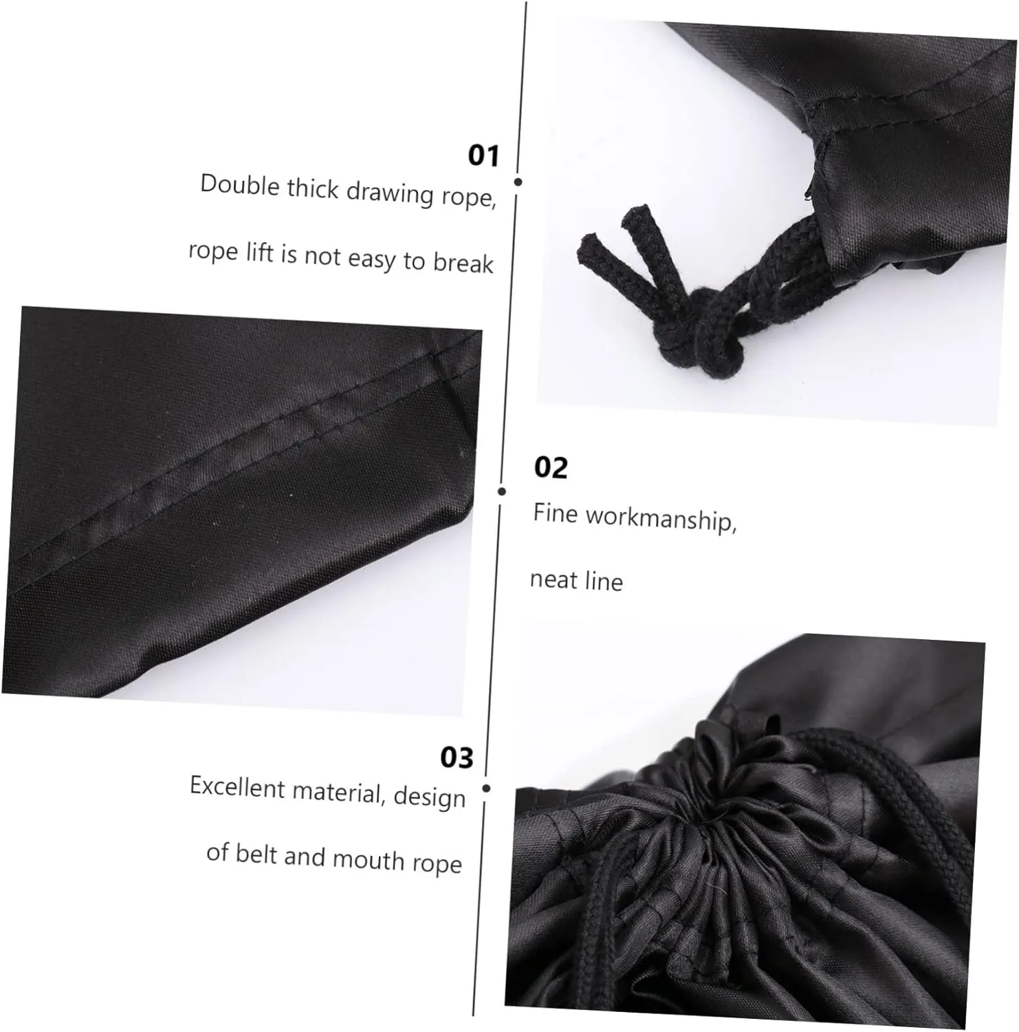 Didiseaon 2pcs Dustproof Drawstring Storage Bags for Household Toy Clothing Quilt Large Bulk Silk Fabric Black