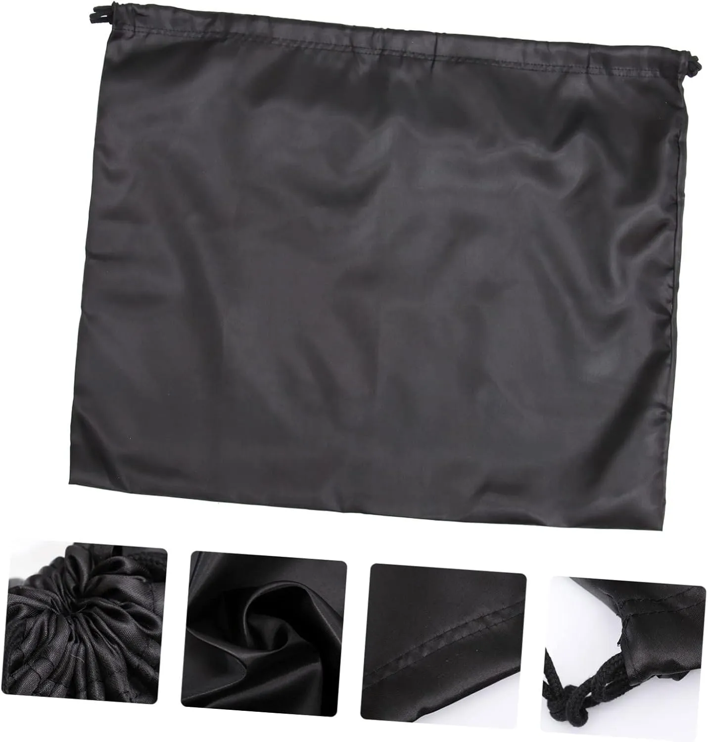 Didiseaon 2pcs Dustproof Drawstring Storage Bags for Household Toy Clothing Quilt Large Bulk Silk Fabric Black