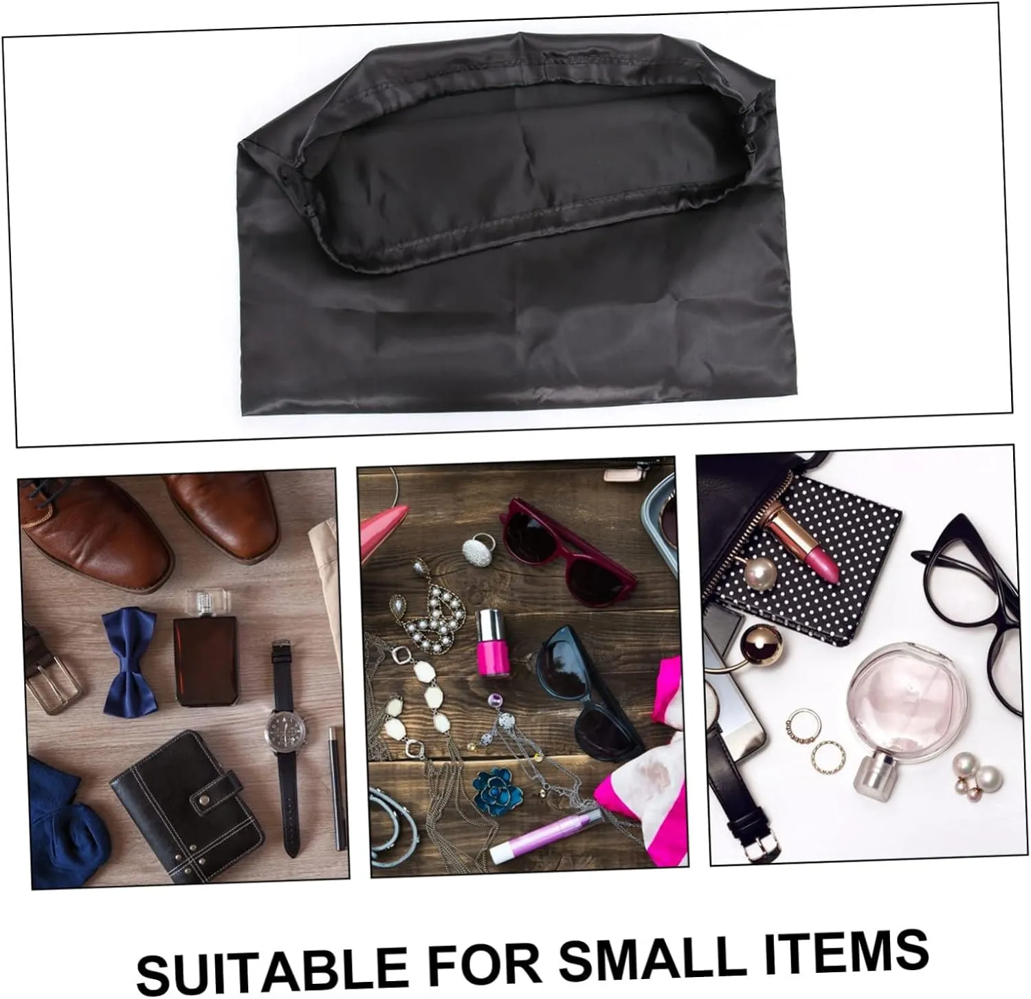 Didiseaon 2pcs Dustproof Drawstring Storage Bags for Household Toy Clothing Quilt Large Bulk Silk Fabric Black