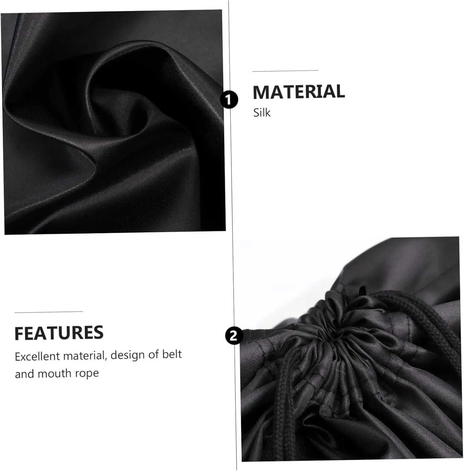 Didiseaon 2pcs Dustproof Drawstring Storage Bags for Household Toy Clothing Quilt Large Bulk Silk Fabric Black