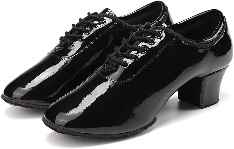 DKZSYIM Women's Latin Dance Shoes Close Toe Ballroom Tango Performance Teaching Dancing Shoes,Model RY-NJB