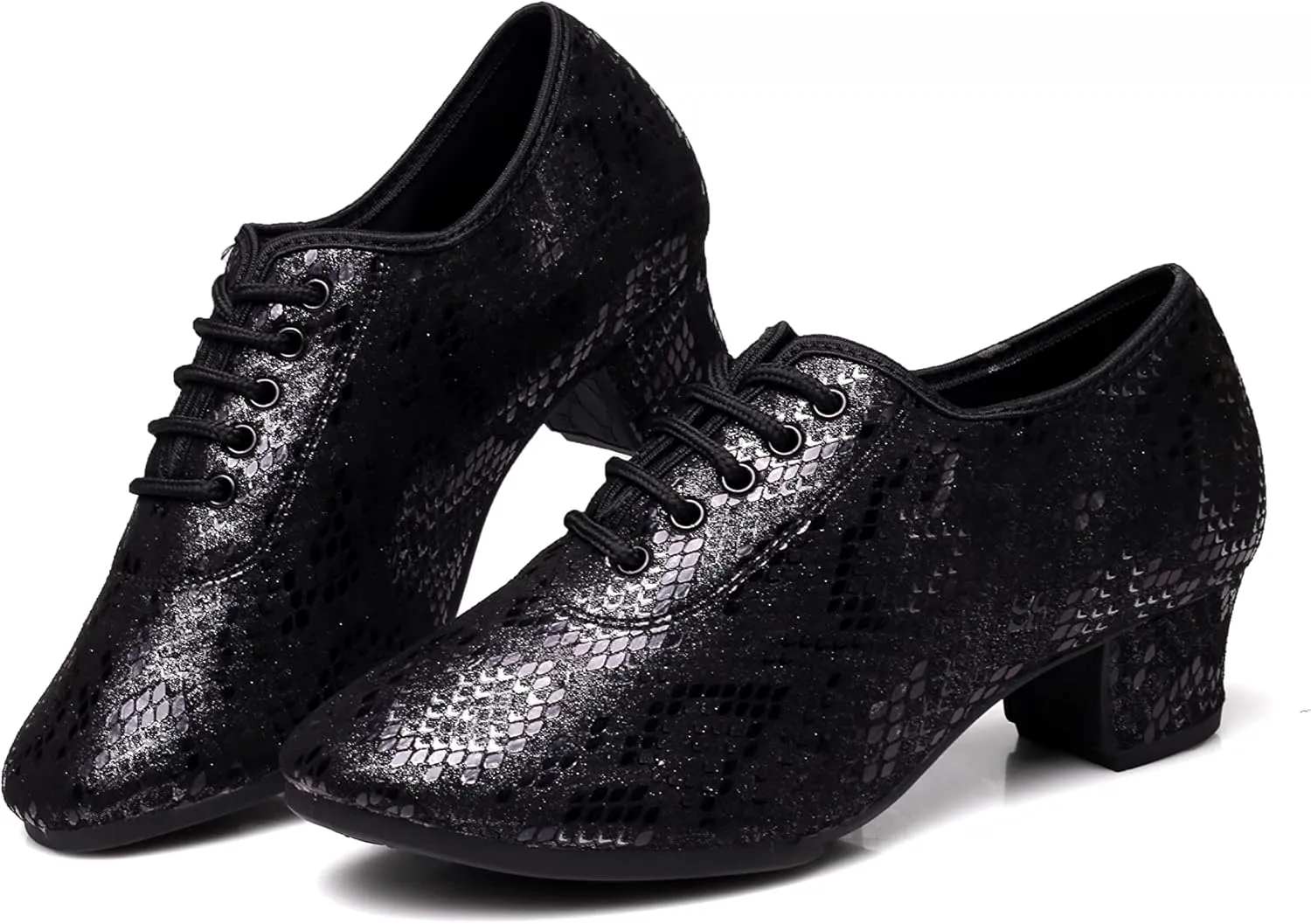 DKZSYIM Women's Latin Dance Shoes Close Toe Ballroom Tango Performance Teaching Dancing Shoes,Model RY-NJB