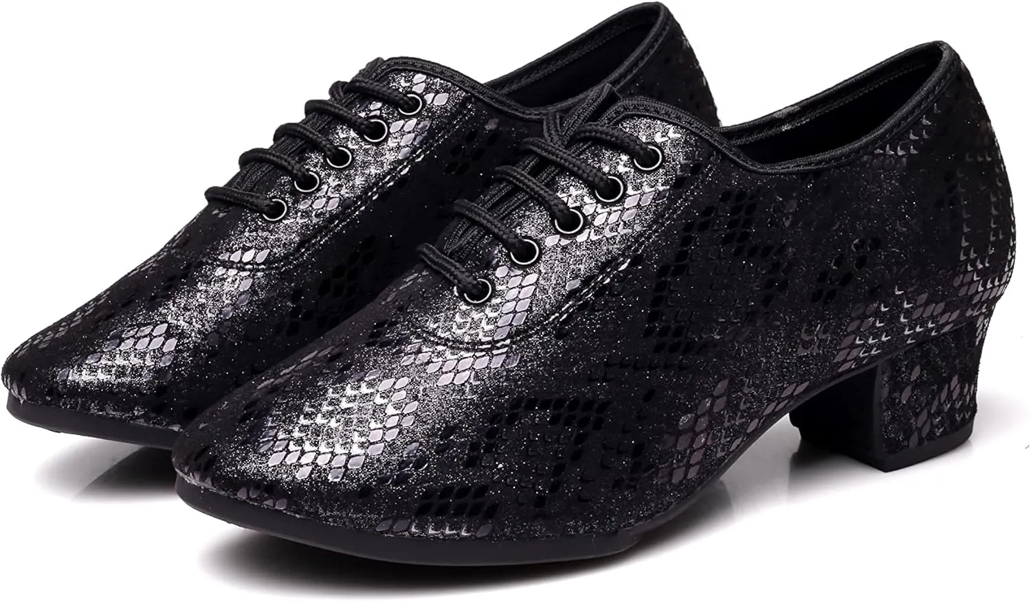 DKZSYIM Women's Latin Dance Shoes Close Toe Ballroom Tango Performance Teaching Dancing Shoes,Model RY-NJB