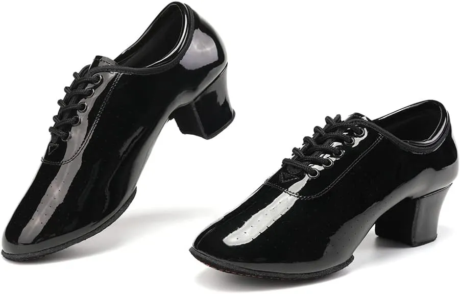 DKZSYIM Women's Latin Dance Shoes Close Toe Ballroom Tango Performance Teaching Dancing Shoes,Model RY-NJB
