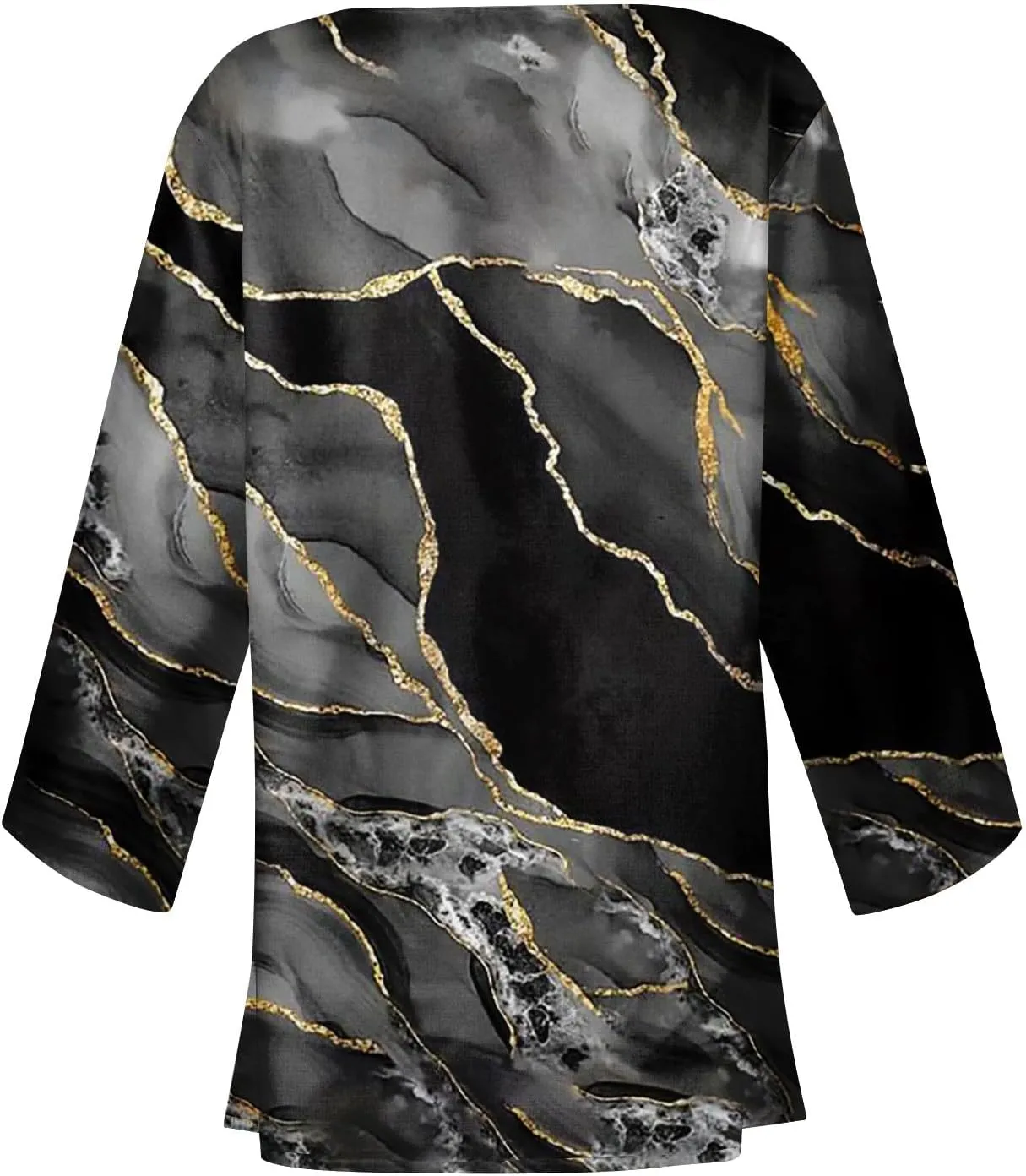 DuDubaby Cardigan Sweaters for Women Round Neck Lightweight Kimono Cardigans Long Sleeve Medium Length Retro Printed Coat