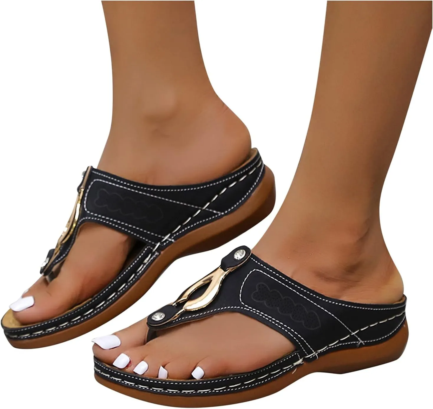 Eduavar Sandals for Women 2023, Sandals Women Dressy Summer Beach Sandals Breathable Flip Flops Sandals Slippers