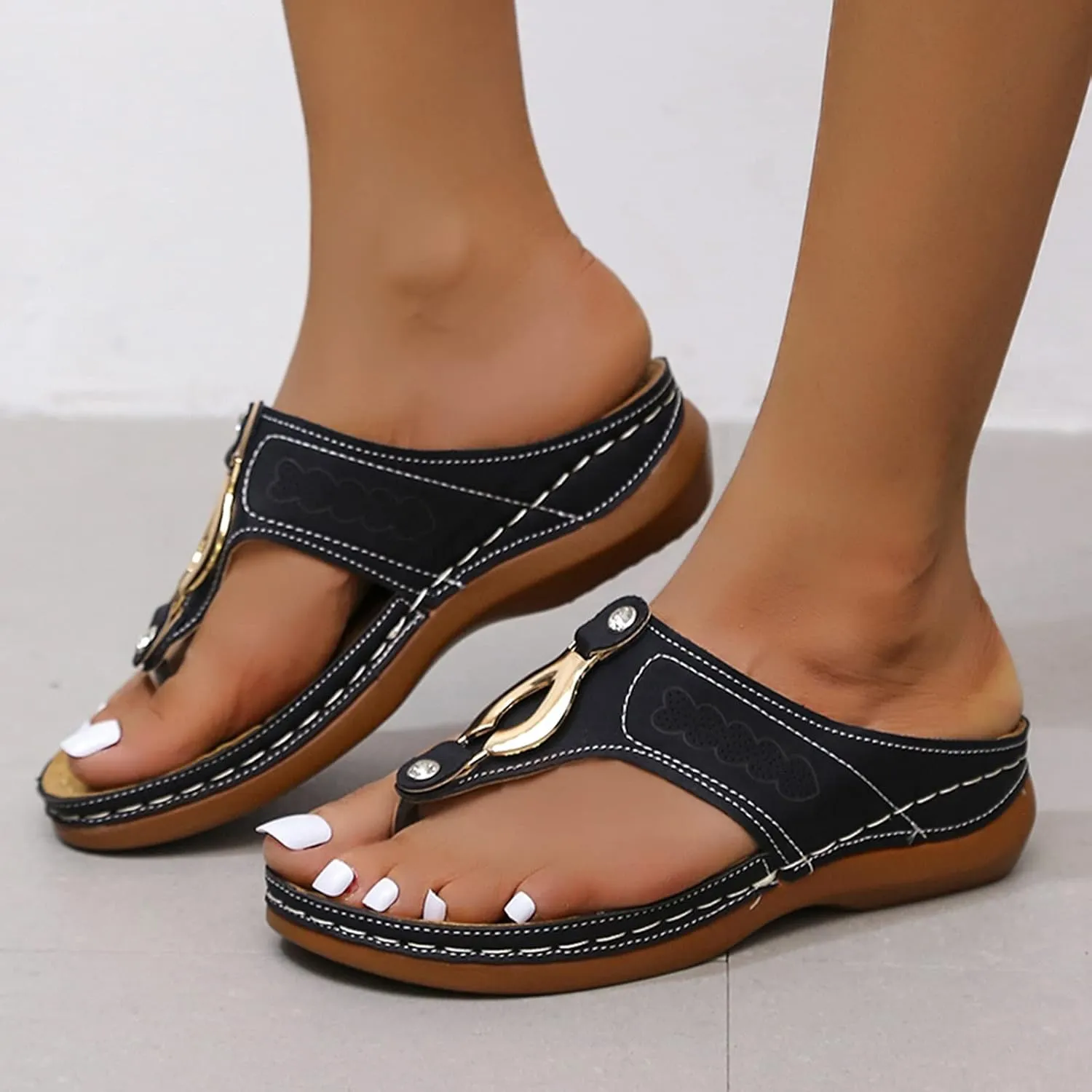 Eduavar Sandals for Women 2023, Sandals Women Dressy Summer Beach Sandals Breathable Flip Flops Sandals Slippers