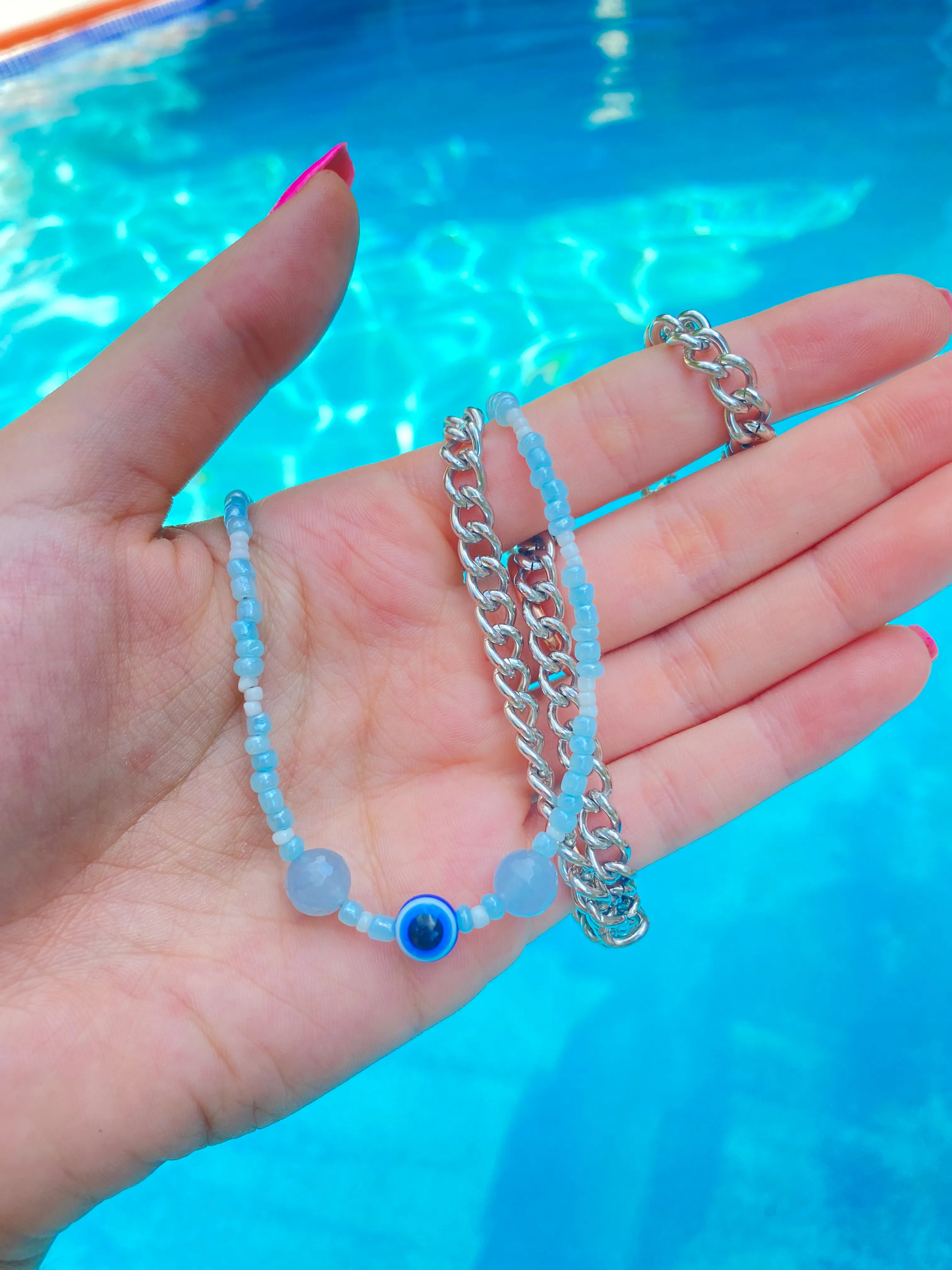 Evil Eye Blue Belly Chain
