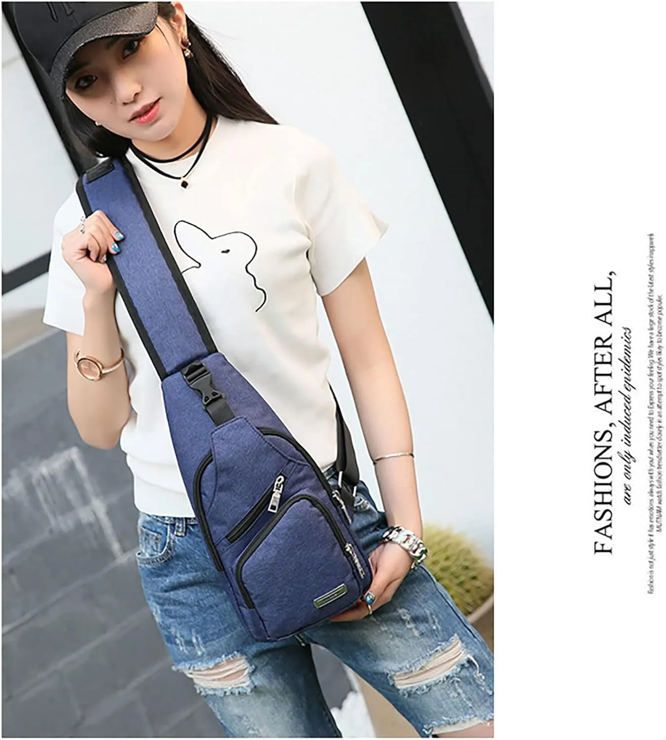 Fanny Packs for Women Handbags and Shoulder Bags with Built In Wallet Rfid Leather Purses Mens Work Backpack(Blue)