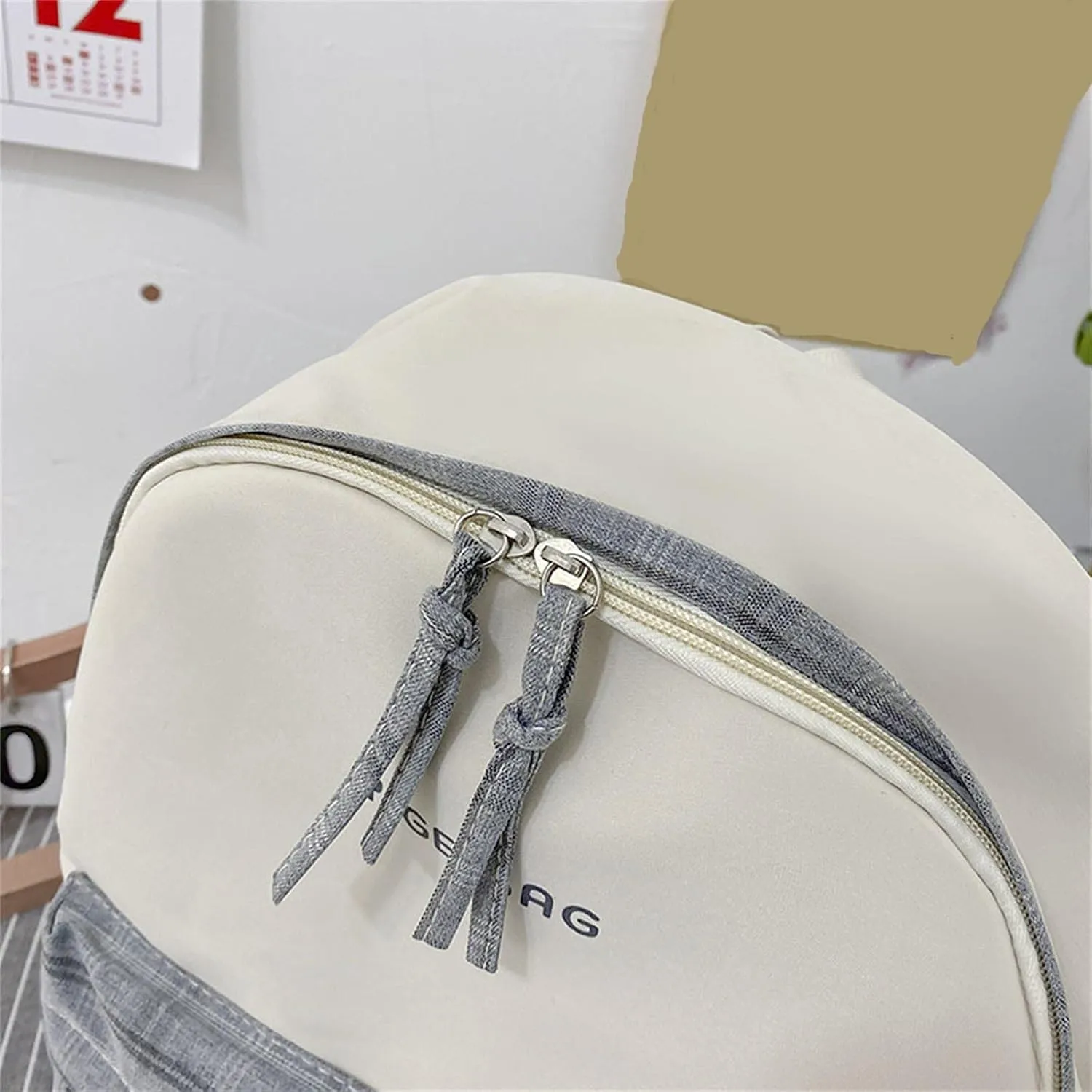 Fashion Cloth Canvas Backpack for Women Adjustable Shoulder Belt Zipper Backpacks Antitheft Backpack for Women(Grey)