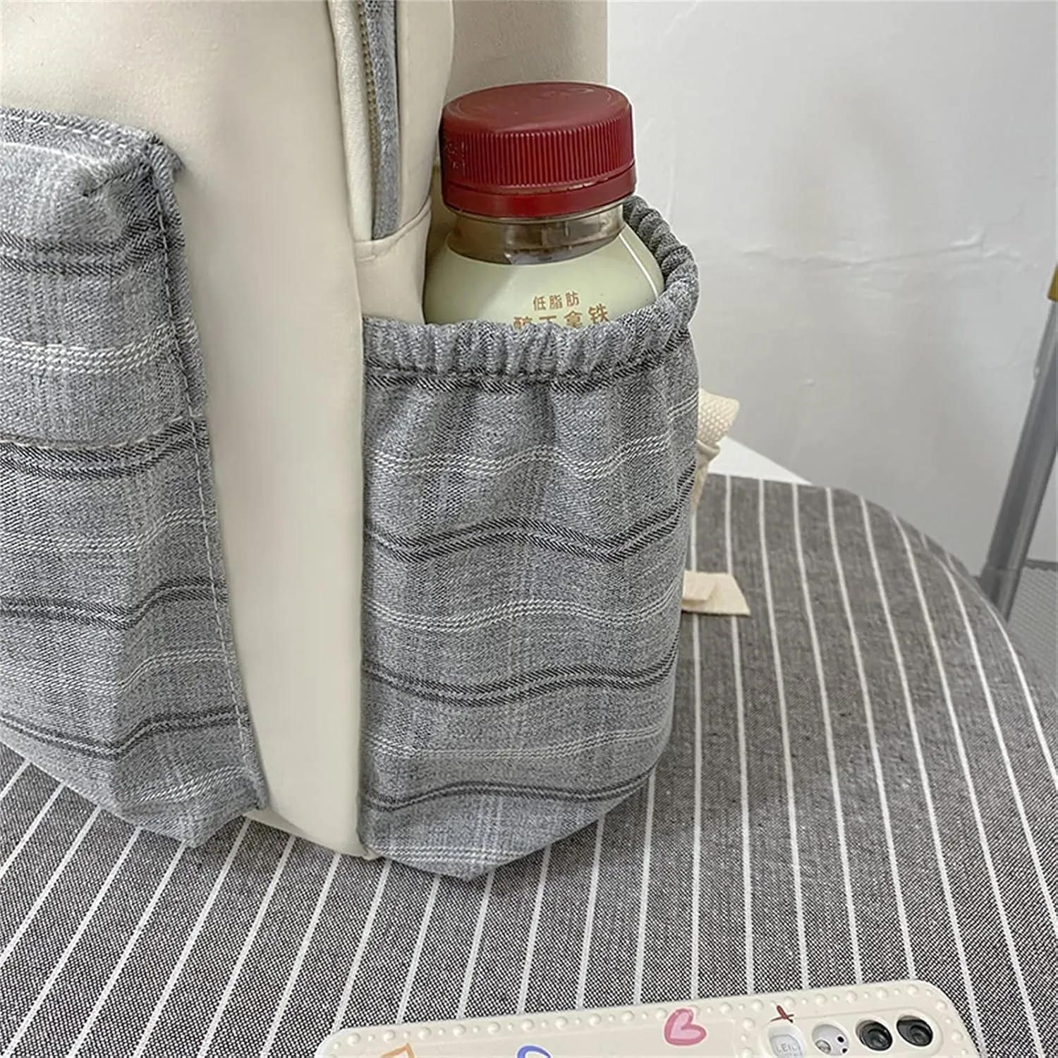 Fashion Cloth Canvas Backpack for Women Adjustable Shoulder Belt Zipper Backpacks Antitheft Backpack for Women(Grey)