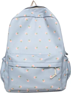 Fashion Cloth Canvas Backpack for Women Waterproof Nylon Anti-Theft Rucksack Fashion Faux Work Travel Handbags(Blue)