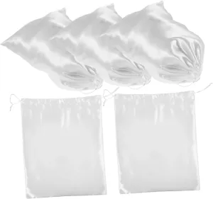 FRCOLOR 5pcs Satin Drawstring Boot Bags for Wedding Silk Travel Storage Bags for Handbags Storage Pouches