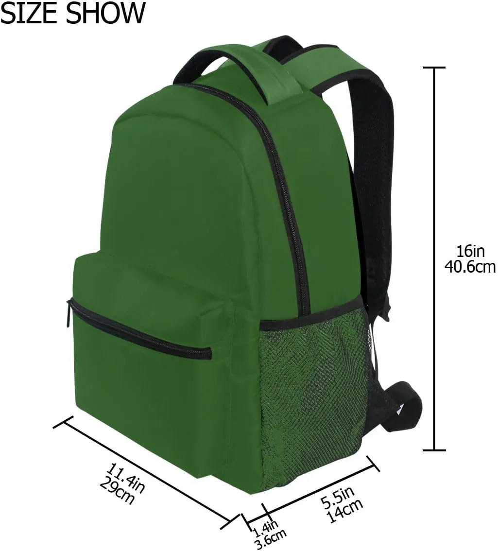 GAIGEO Cactus Green Backpack School, Ergonomic Comfort Fit Boys Backpack 10-12 Years Old, Name Tag, Stand Alone, M