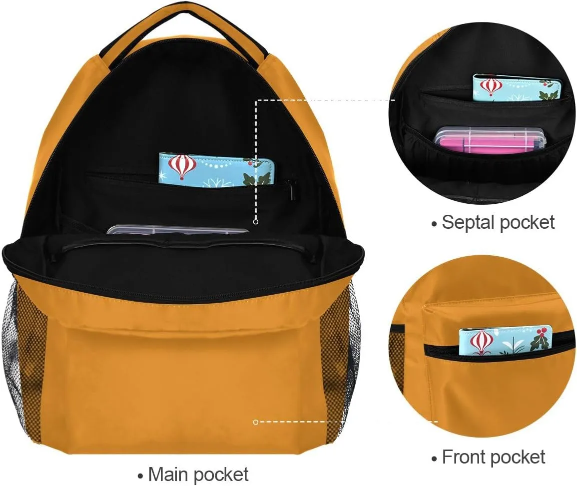 GAIGEO Fulvous Backpack School, Robust 18L Name Tag Boy Backpack, Upright Structure, M