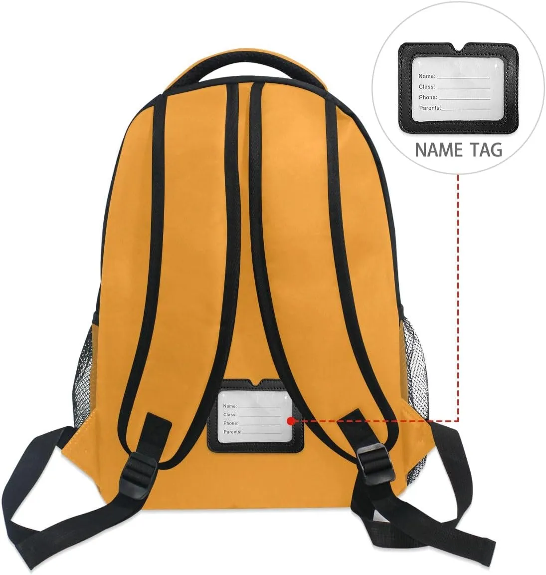 GAIGEO Fulvous Backpack School, Robust 18L Name Tag Boy Backpack, Upright Structure, M