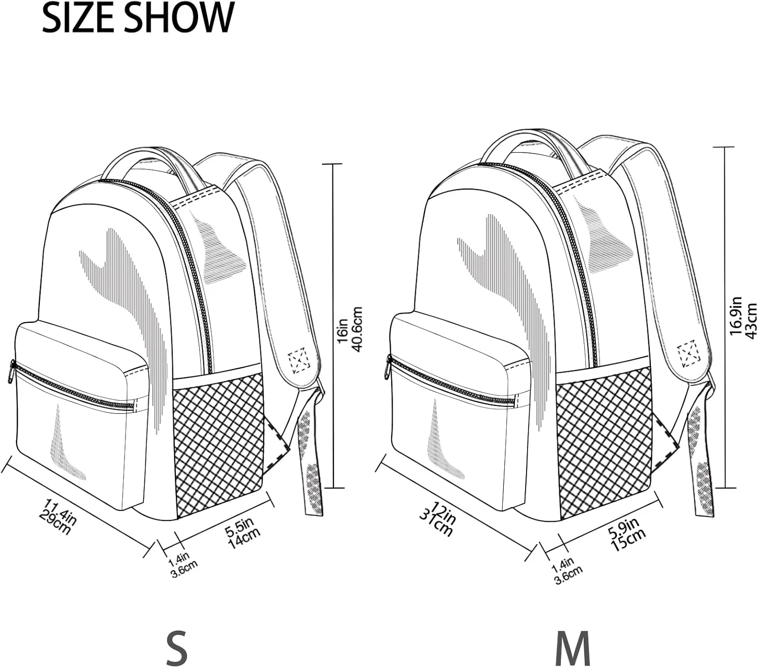 GAIGEO Fulvous Backpack School, Robust 18L Name Tag Boy Backpack, Upright Structure, M