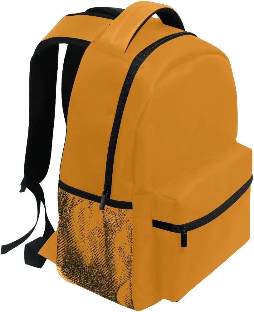 GAIGEO Fulvous Backpack School, Robust 18L Name Tag Boy Backpack, Upright Structure, M