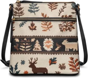 GIFTPUZZ Crossbody Bags for Women Leather Purse with Shoulder Strap and Multi-Pockets Ladies Shoulder Satchel Bag