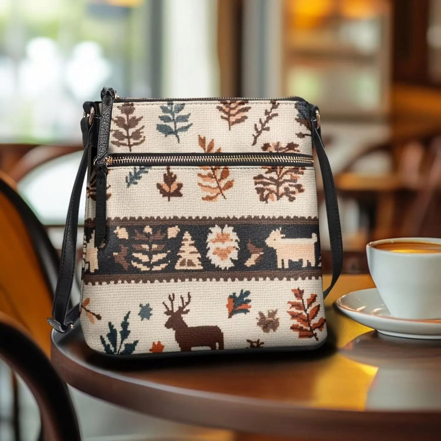 GIFTPUZZ Crossbody Bags for Women Leather Purse with Shoulder Strap and Multi-Pockets Ladies Shoulder Satchel Bag