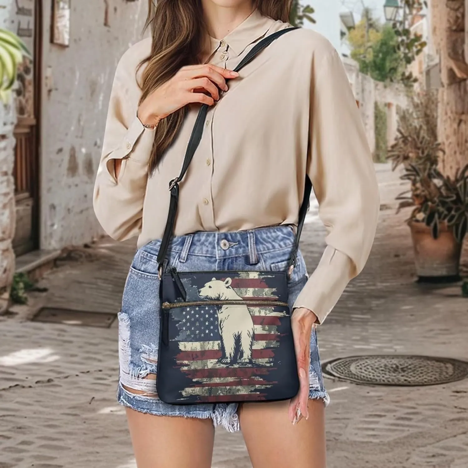 GIFTPUZZ Crossbody Bags for Women Leather Purse with Shoulder Strap and Multi-Pockets Ladies Shoulder Satchel Bag