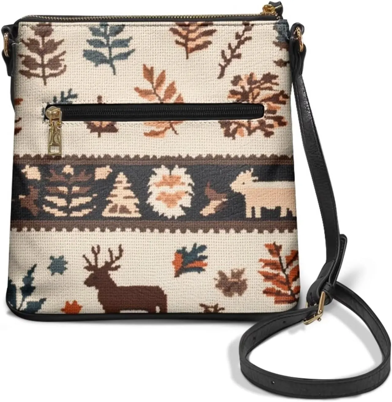 GIFTPUZZ Crossbody Bags for Women Leather Purse with Shoulder Strap and Multi-Pockets Ladies Shoulder Satchel Bag